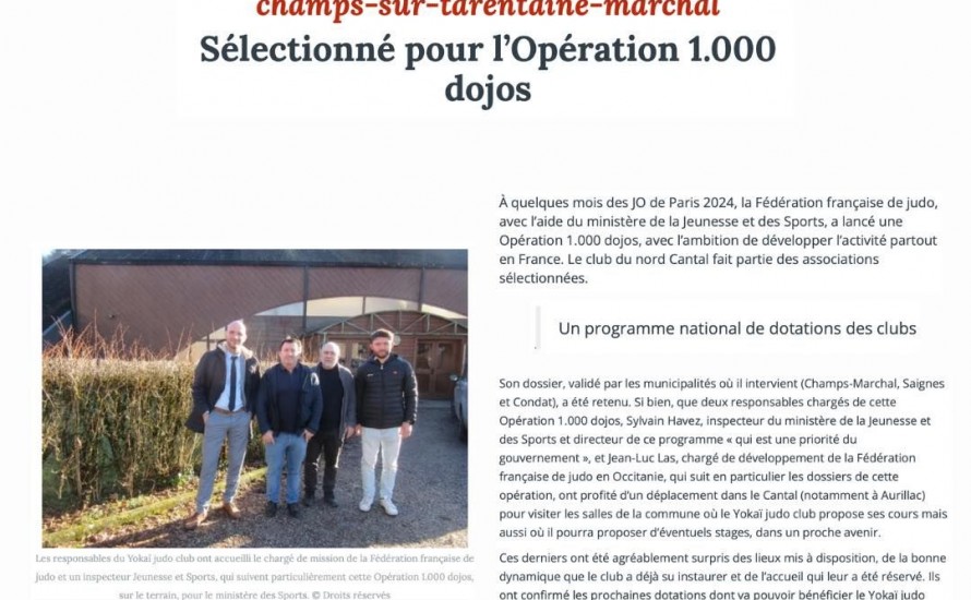 PRESSE - 1000 DOJOS